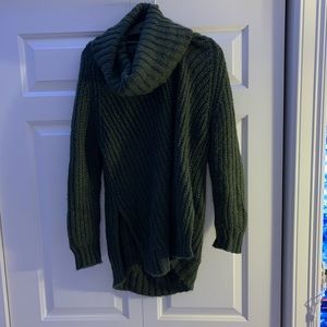 Army green turtle neck sweater dress